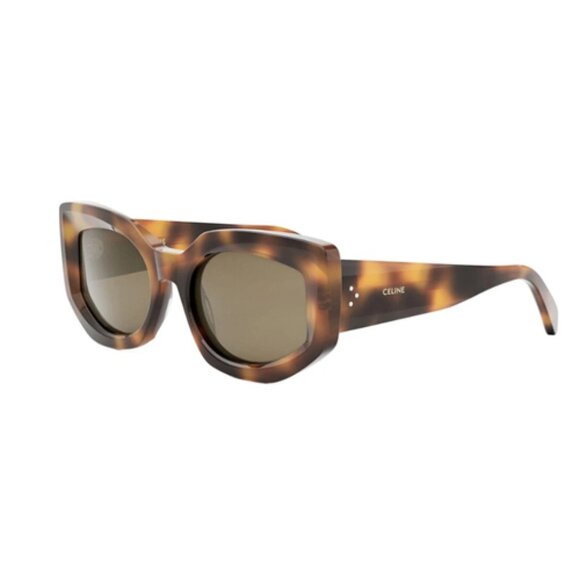 Celine CL40277F 53E Shiny Havana 54-18-140mm Sunglasses - Picture 1 of 10